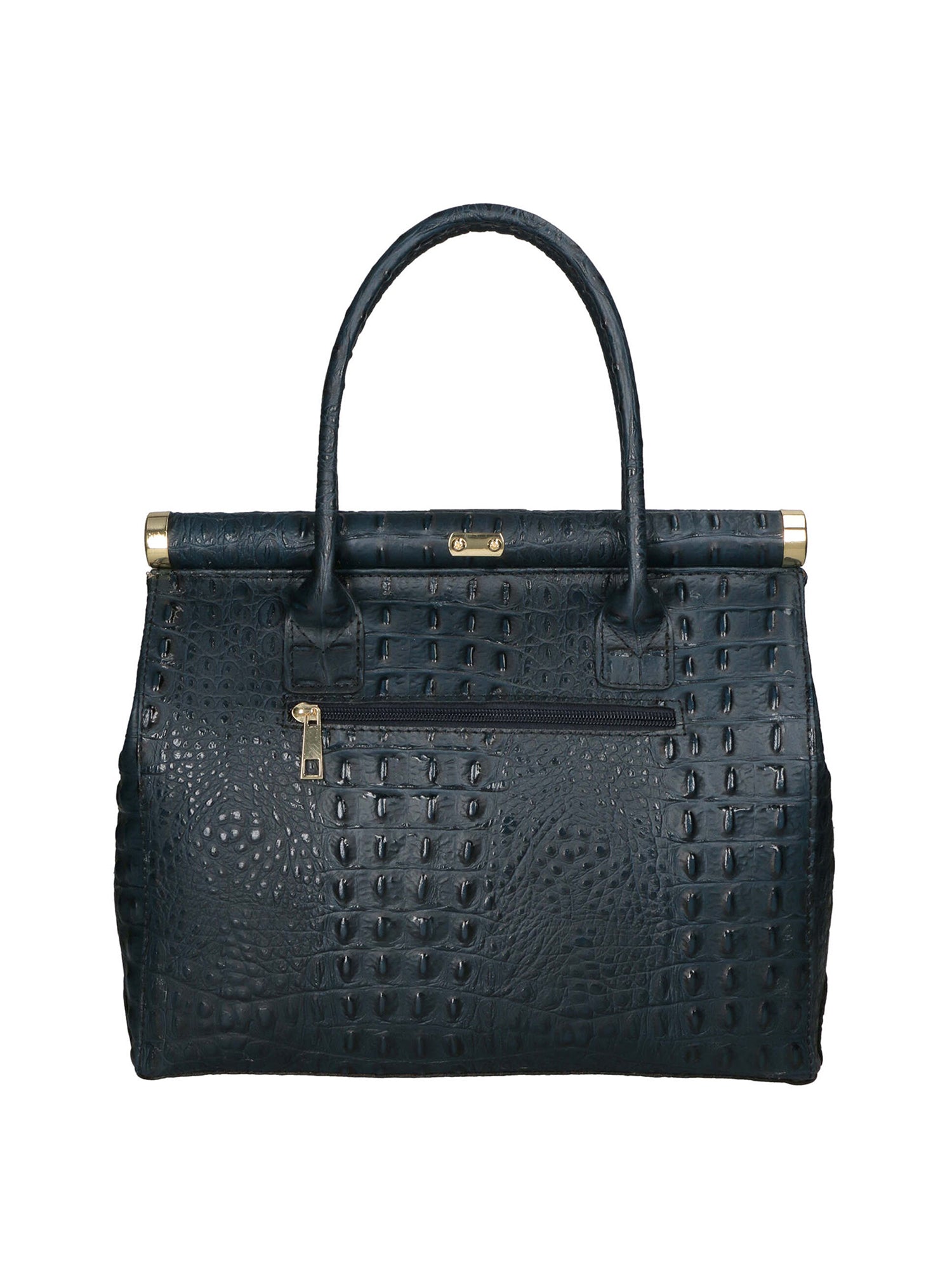 Deborah Borsa a mano da donna Pelle Croco Stampata 7727-C26 BLU SCURO Gave Lux