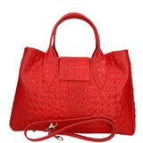 Ascoli Borsa a mano da donna Pelle stampata cocco 7718-ROSSO RED Gave Lux