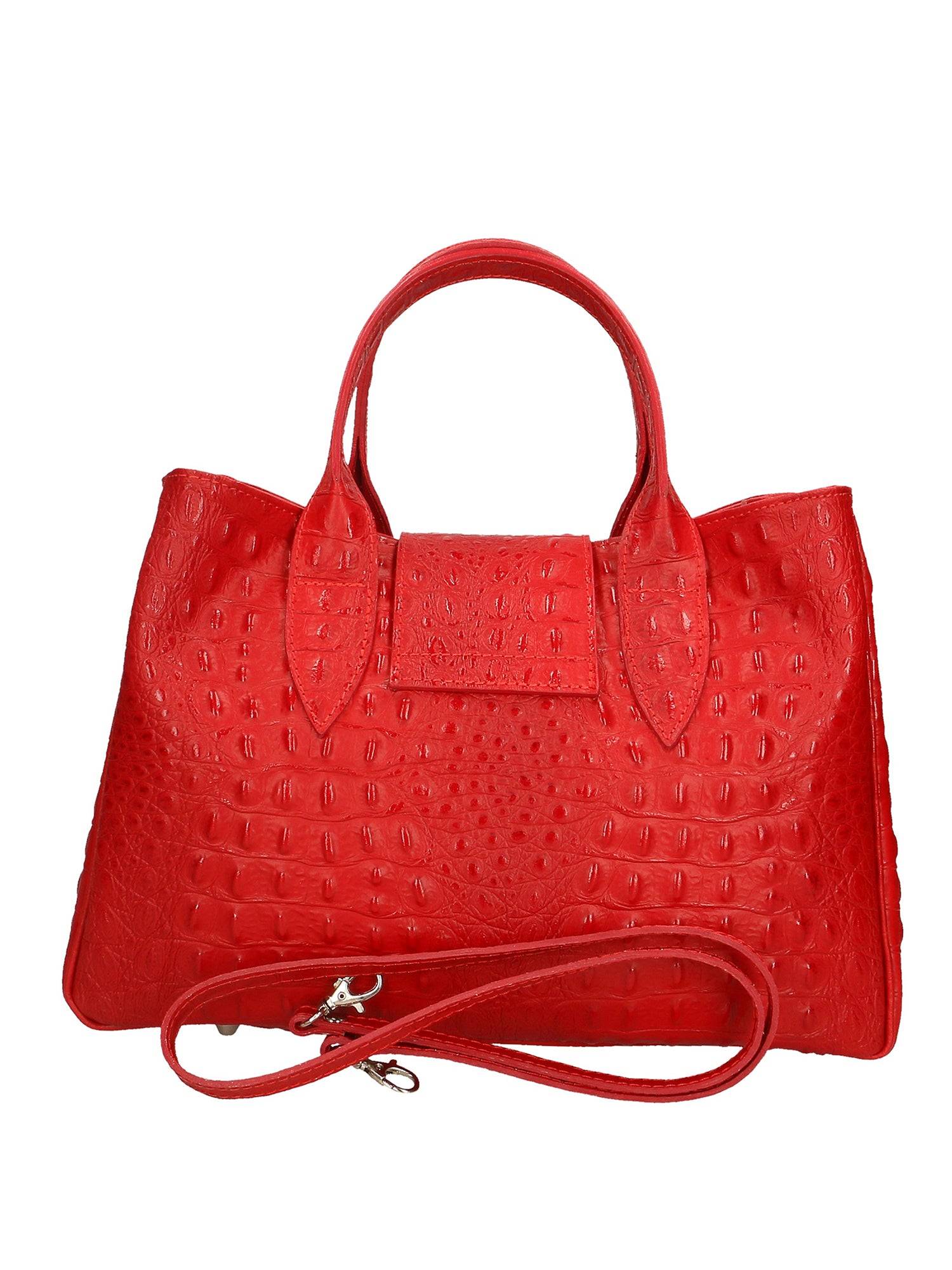 Ascoli Borsa a mano da donna Pelle stampata cocco 7718-ROSSO RED Gave Lux