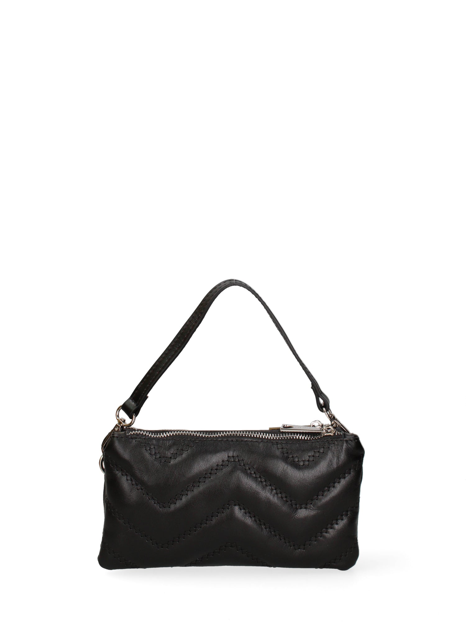 Borsa a spalla da donna Vera pelle JR-W-1109SA-BLACK-SILVER John Richmond