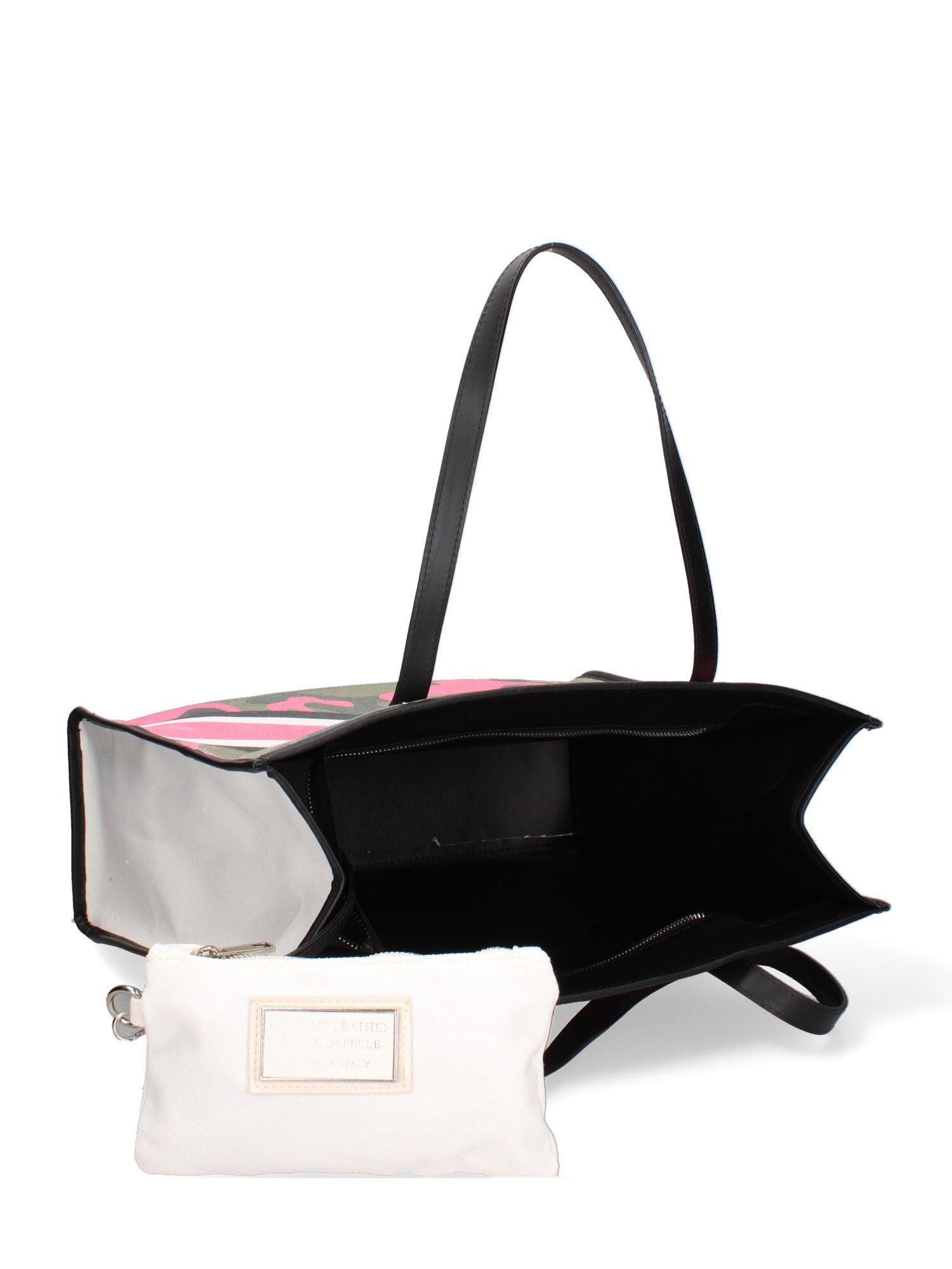 Rimini Borsa a spalla da donna Tela e Vera Pelle 5370-10-NERO Gave Lux