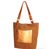 Borsa a spalla da donna Vera pelle 07312-D56A CUOIO+L006 Roberta Rossi