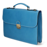Dafne Borsa da lavoro unisex Vera pelle 7004-TURCHESE Gave Lux