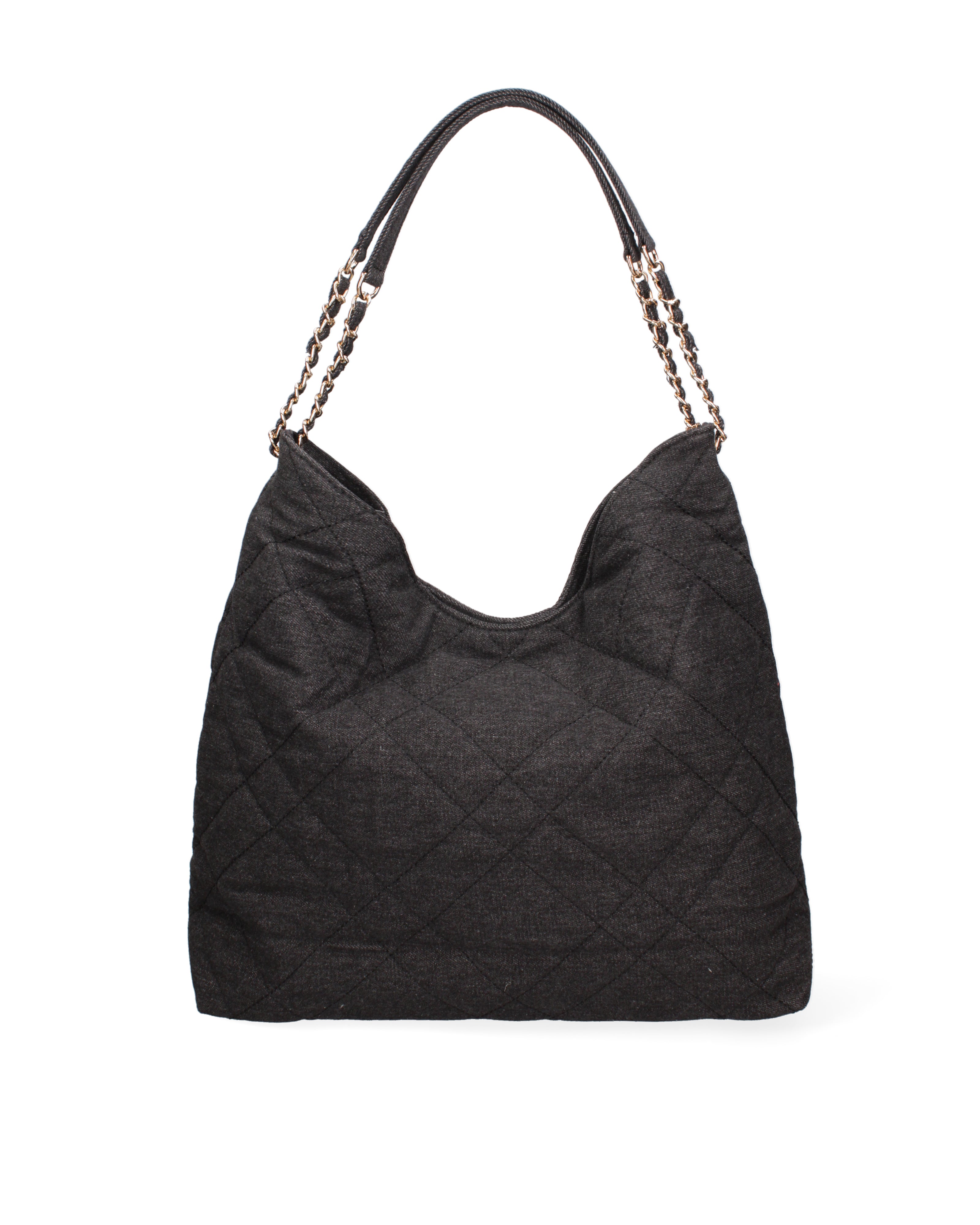 Borsa a spalla da donna Nylon ed ecopelle DC3533-4-BLACK Diana&co
