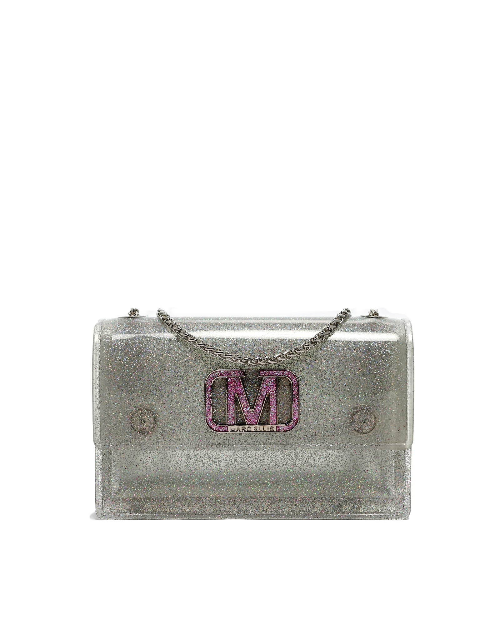Borsa a mano da donna 100% Pvc FLAT SUPERMEE M-BLACK + LIGHT GOLD Marc Ellis