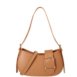 Borsa a spalla da donna 100% vera pelle 07213-L125 CAMEL Roberta Rossi