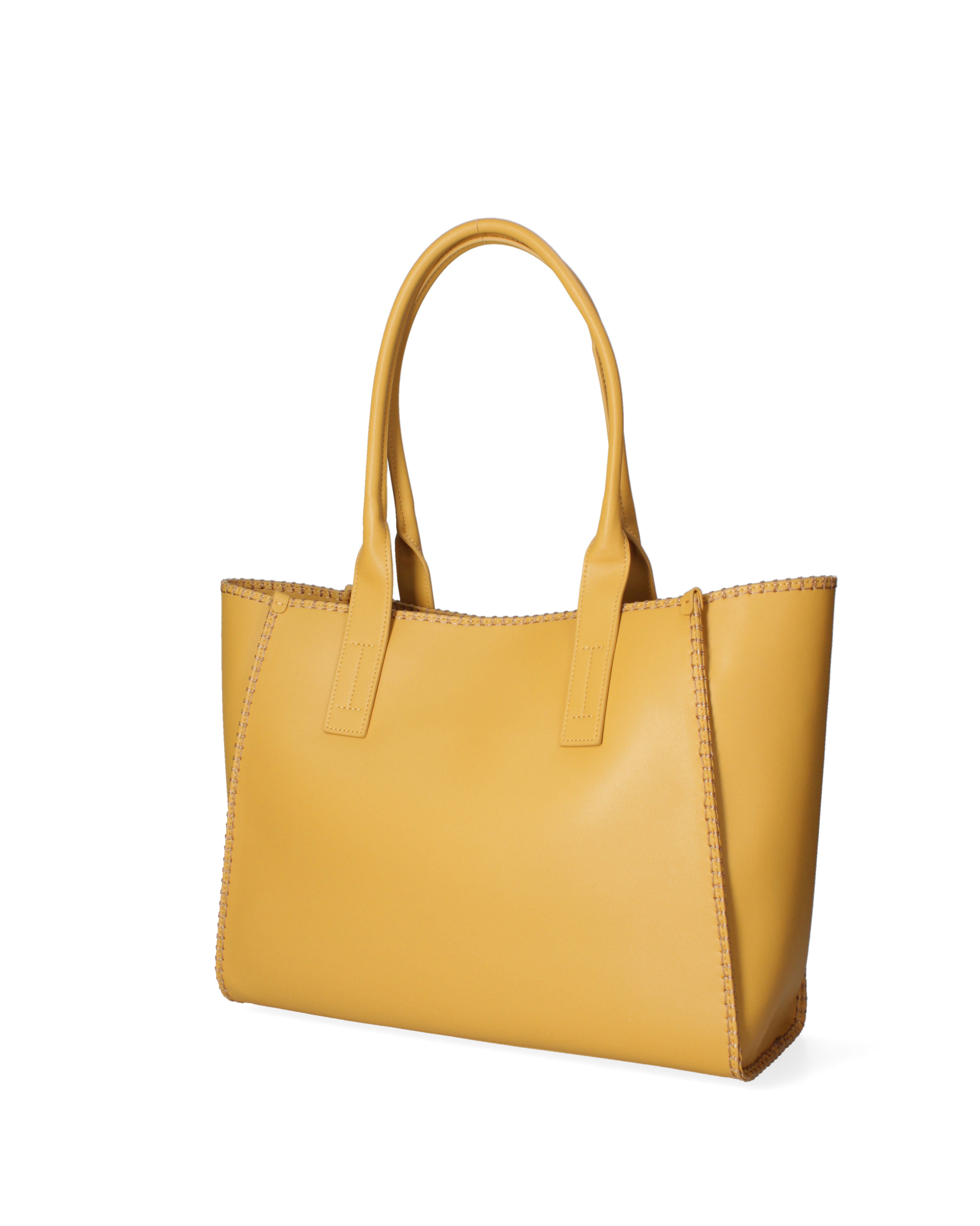 Borsa a spalla da donna 100% pelle riciclata 07225-Light yellow Viola Castellani