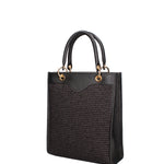 Borsa a mano da donna Misto pelle e tessuto 07149-12 NERO Roberta Rossi