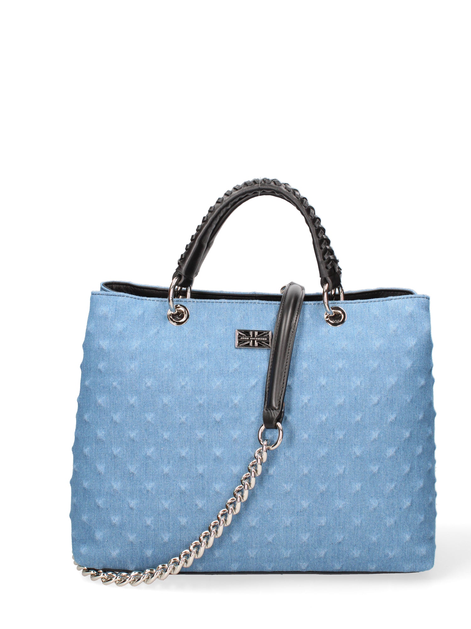 Borsa a mano da donna Vera pelle JR-W-1113JS-DARK JEANS-BLACK John Richmond