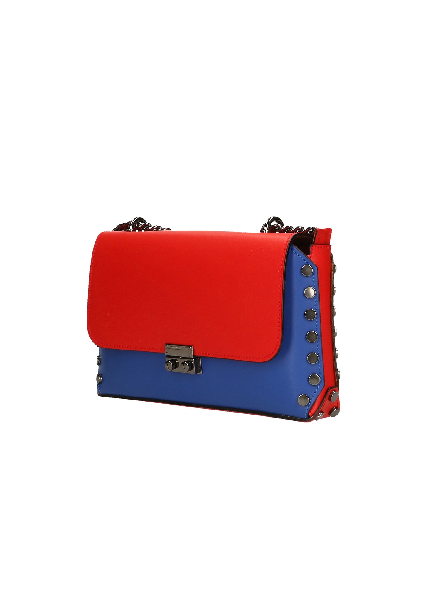 Vera pelle 8641-BLU+ROSSO Borsa a tracolla da donna Evanthe Pro Gave Lux