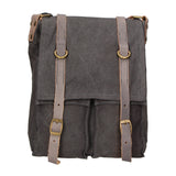 Milena Borsa a tracolla unisex Canvas e vera pelle ZG3009-NERO BLACK Gave Lux