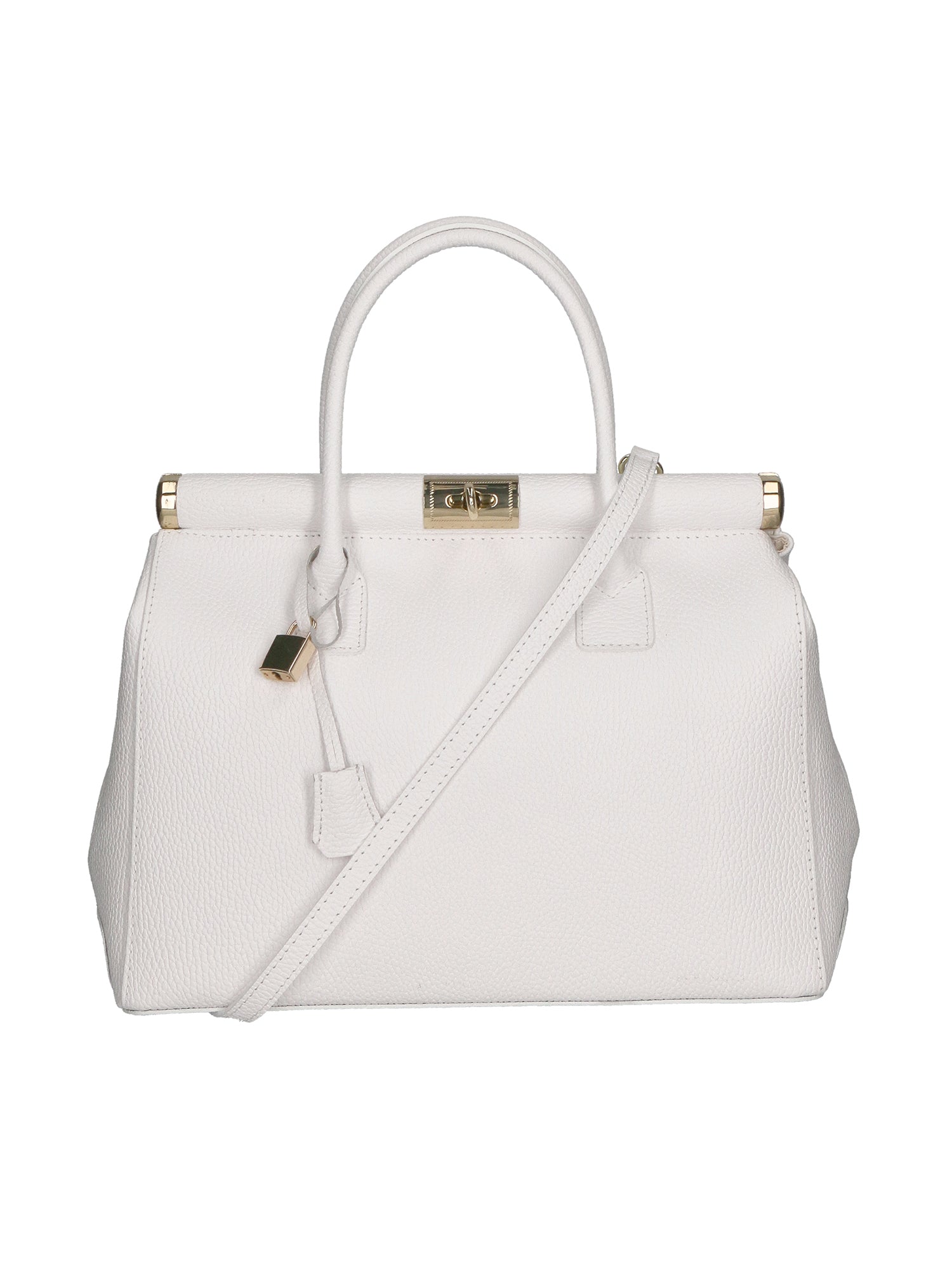 Aleria Borsa a mano da donna Vera pelle 8005-D01 BIANCO Gave Lux
