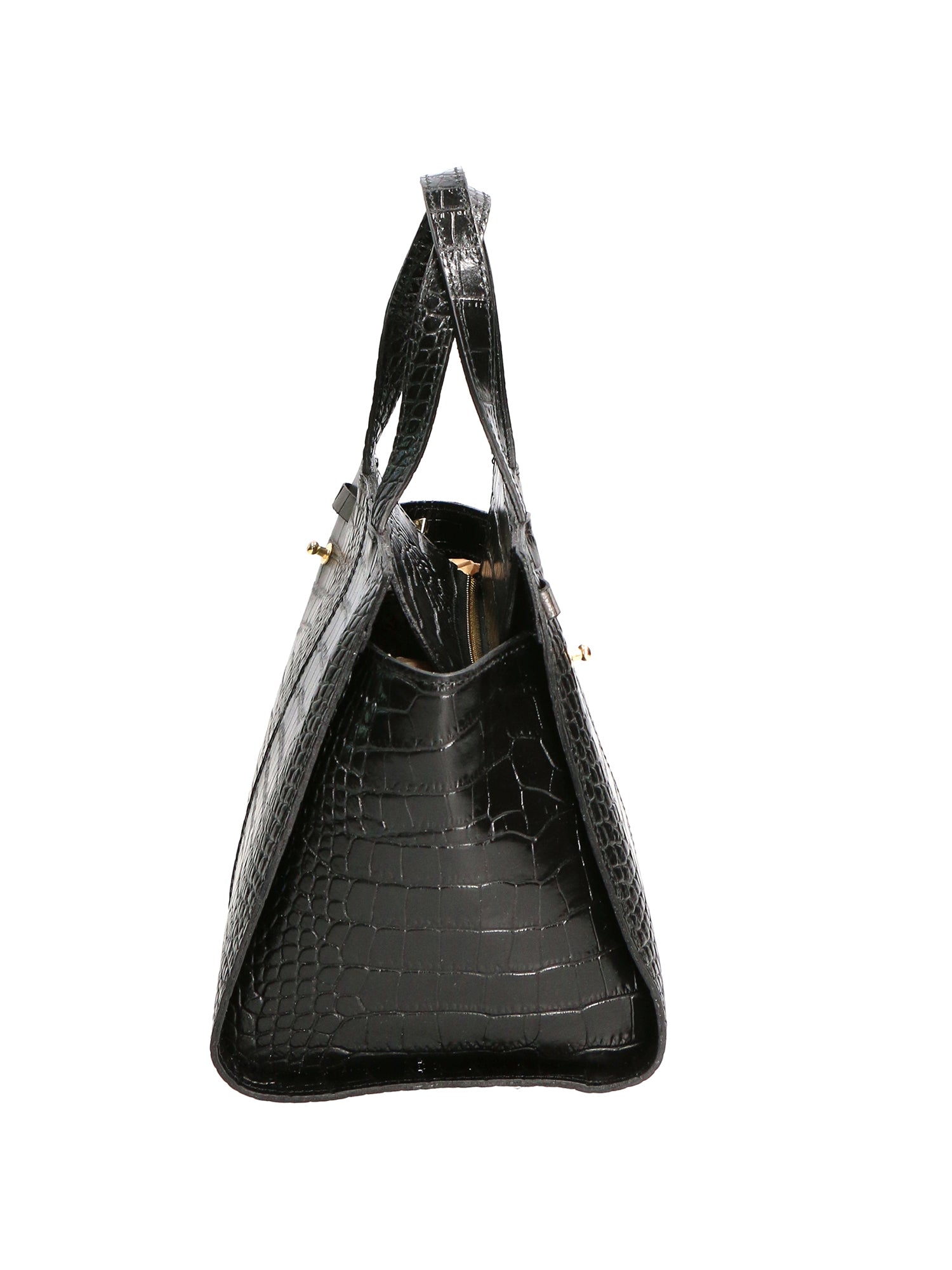 Ariana Borsa a mano da donna Vera pelle stampata cocco 05435-C28 NERO C27 CENERE Gave Lux