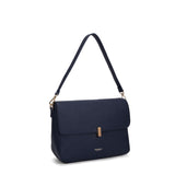 Borsa a spalla da donna 100% pelle vegana PU 740-1PT-NAVY BLUE Diana&co