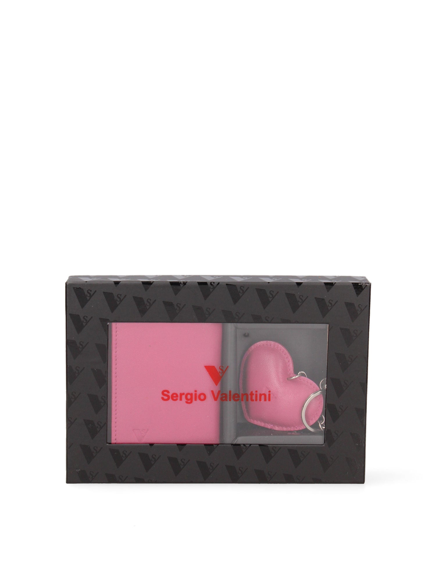 Vera pelle VS-1022-Fuxia Set portafoglio e portachiavi uomo Sergio Valentini