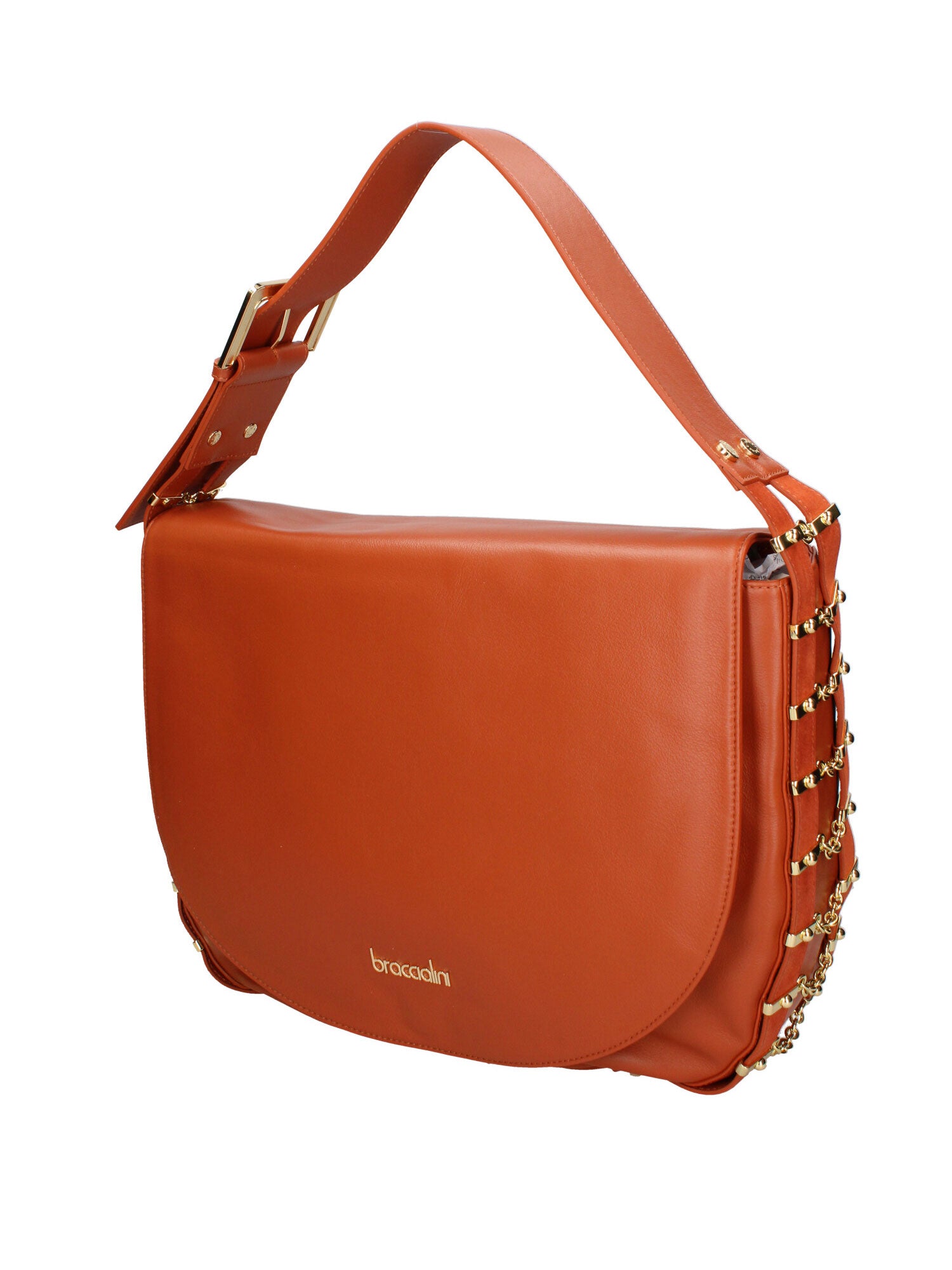 Eridana Ultra Borsa a spalla da donna 100% pelle B17222-MARRONE Braccialini