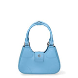 Borsa a mano da donna 100% PVC FLAT-CIRCLE-SUGAR BLUE - SATIN CDF Marc Ellis