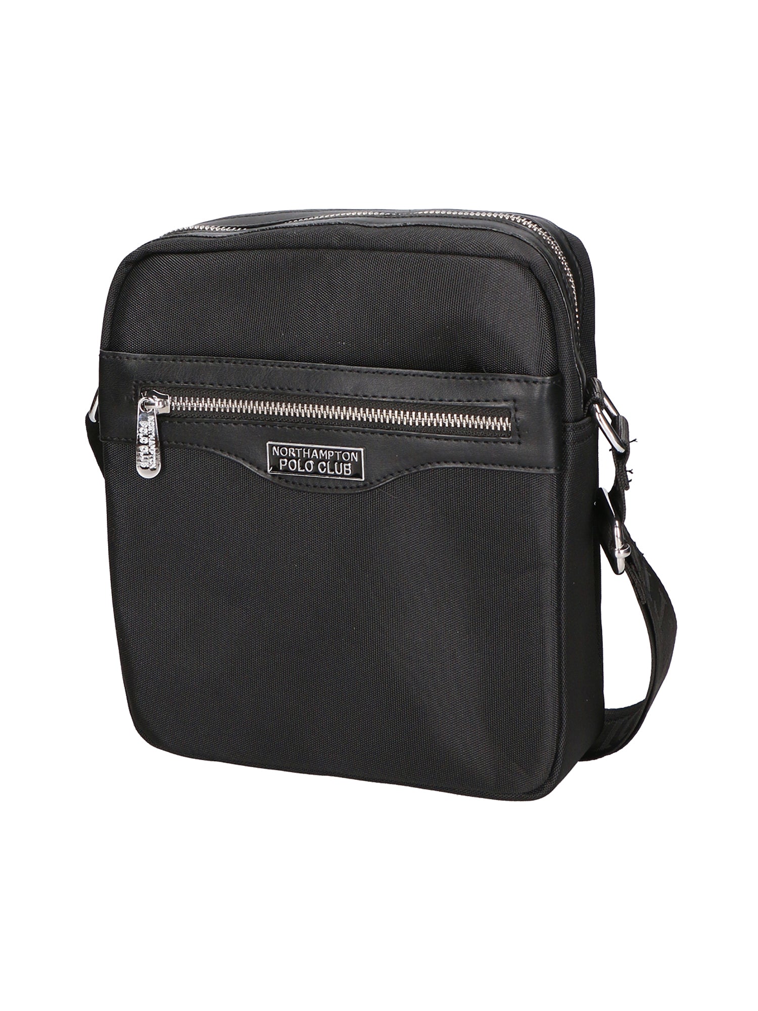 Borsa a tracolla uomo Pelle PU e nylon PCL3071-BLACK Northampton Polo Club