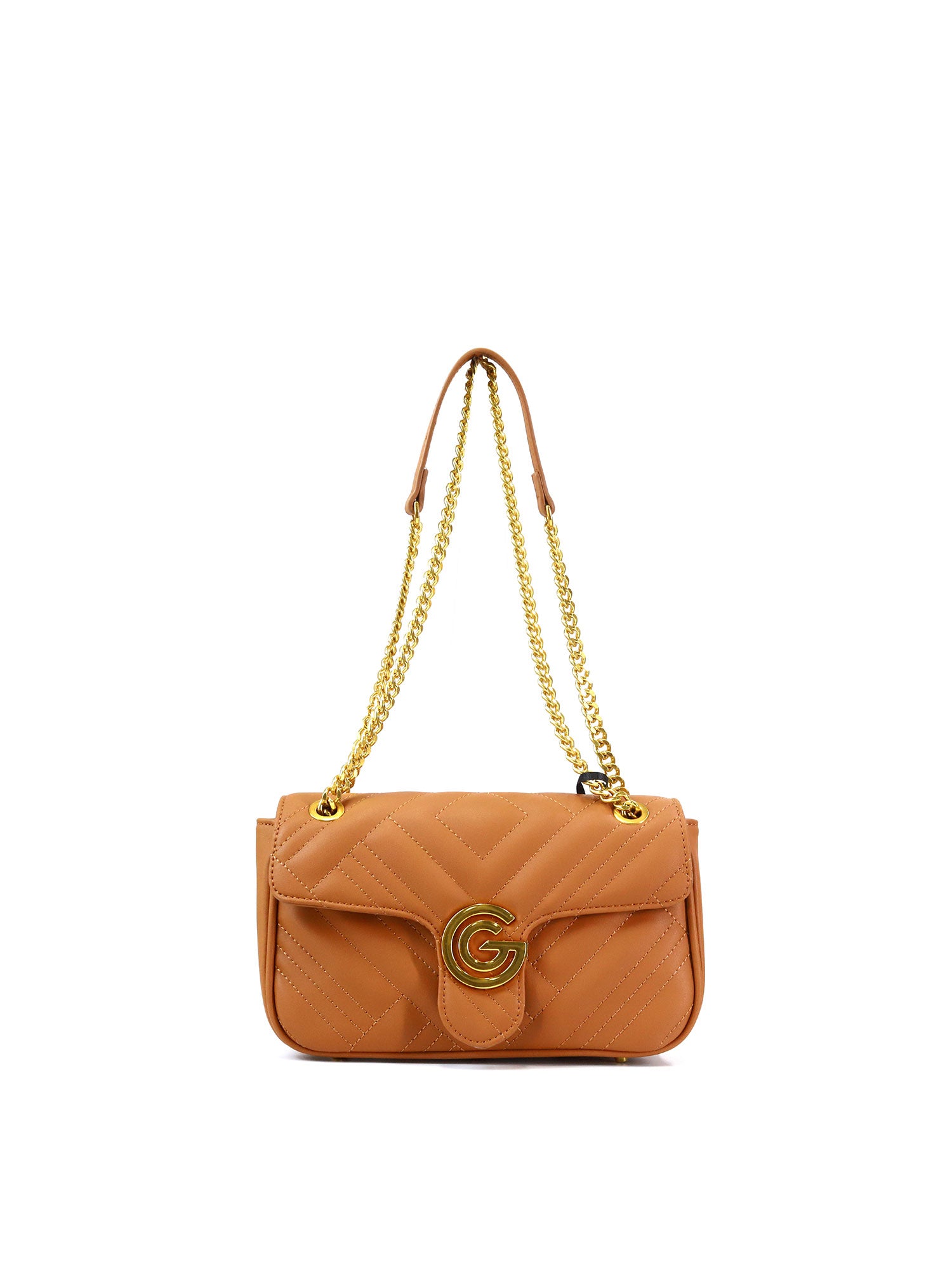 Borsa a tracolla da donna 100% pelle vegana PU GGB011CGN Gabriella G Firenze