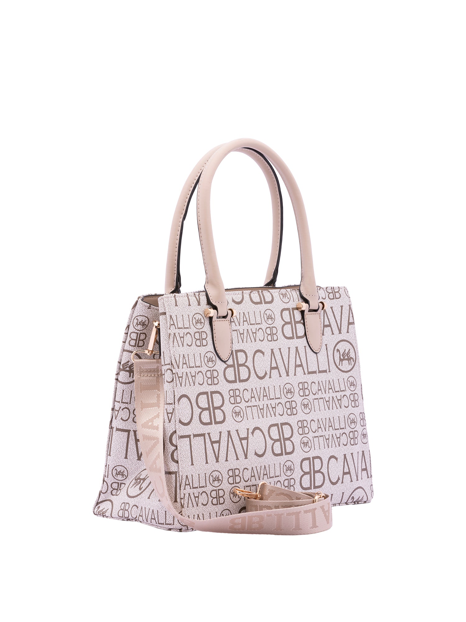 Borsa a mano da donna Ecopelle e poliestere BC1370-BEIGE B Cavalli