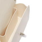 Borsa a mano da donna 100% PVC FLAT S MANHATTAN-OFF BLANC + SILVER Marc Ellis