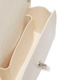 Borsa a mano da donna 100% PVC FLAT S MANHATTAN-OFF BLANC + SILVER Marc Ellis