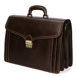 Nevio 7010-TMORO DARK BROWN Borsa da lavoro uomo in pelle Gave Lux