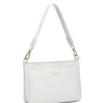 Borsa a spalla da donna 100% pelle vegana PU 703-1PT-WHITE Diana&co