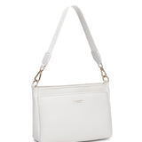 Borsa a spalla da donna 100% pelle vegana PU 703-1PT-WHITE Diana&co