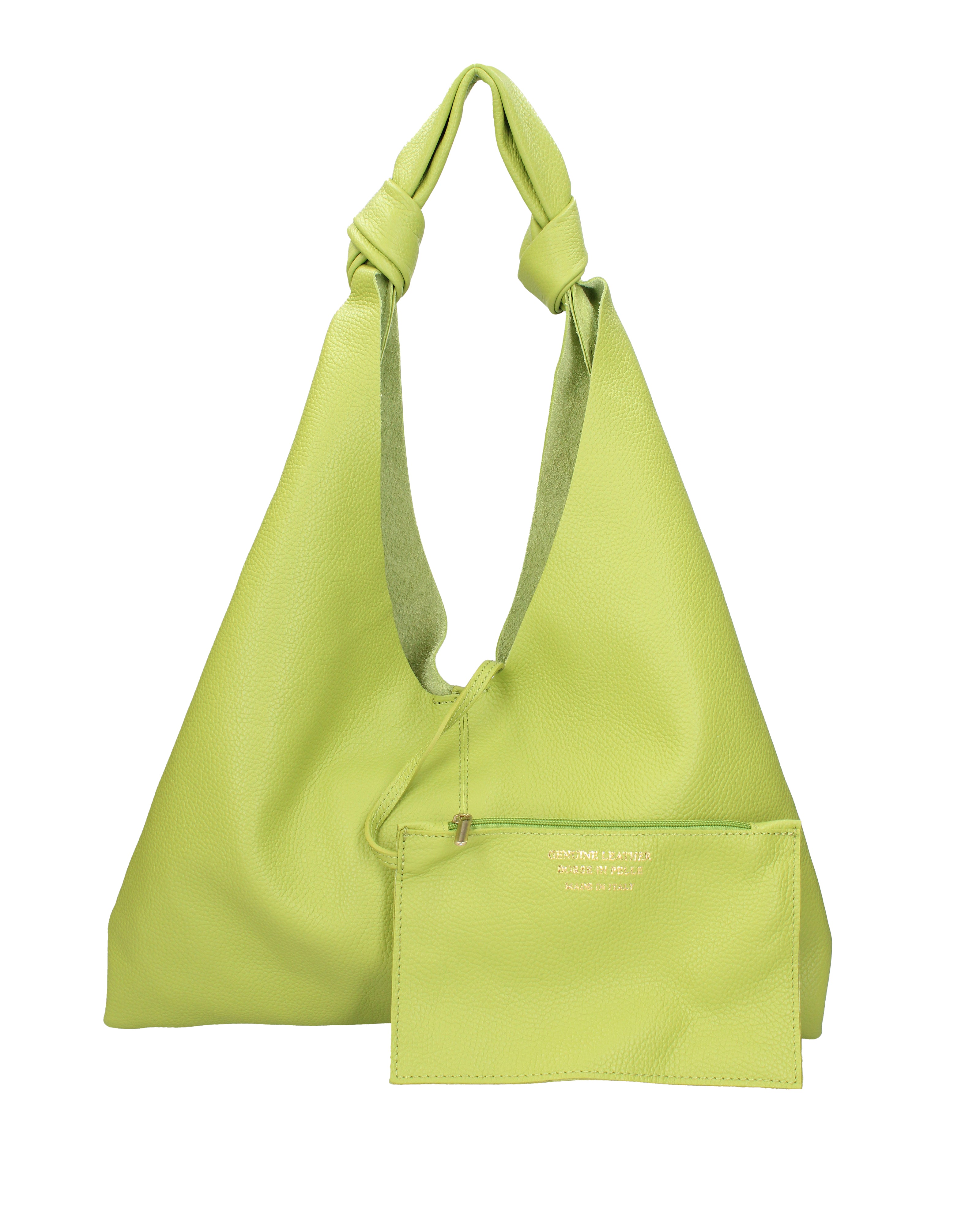 Borsa a spalla da donna 100% vera pelle 07156-D12 VERDE Viola Castellani