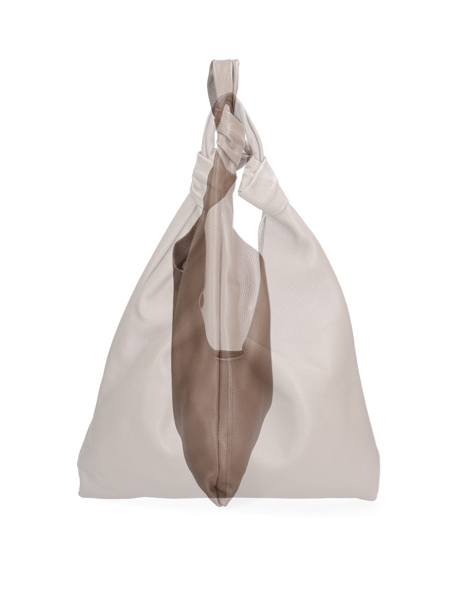 Borsa a spalla da donna 100% vera pelle 07156-D40 TAUPE Viola Castellani