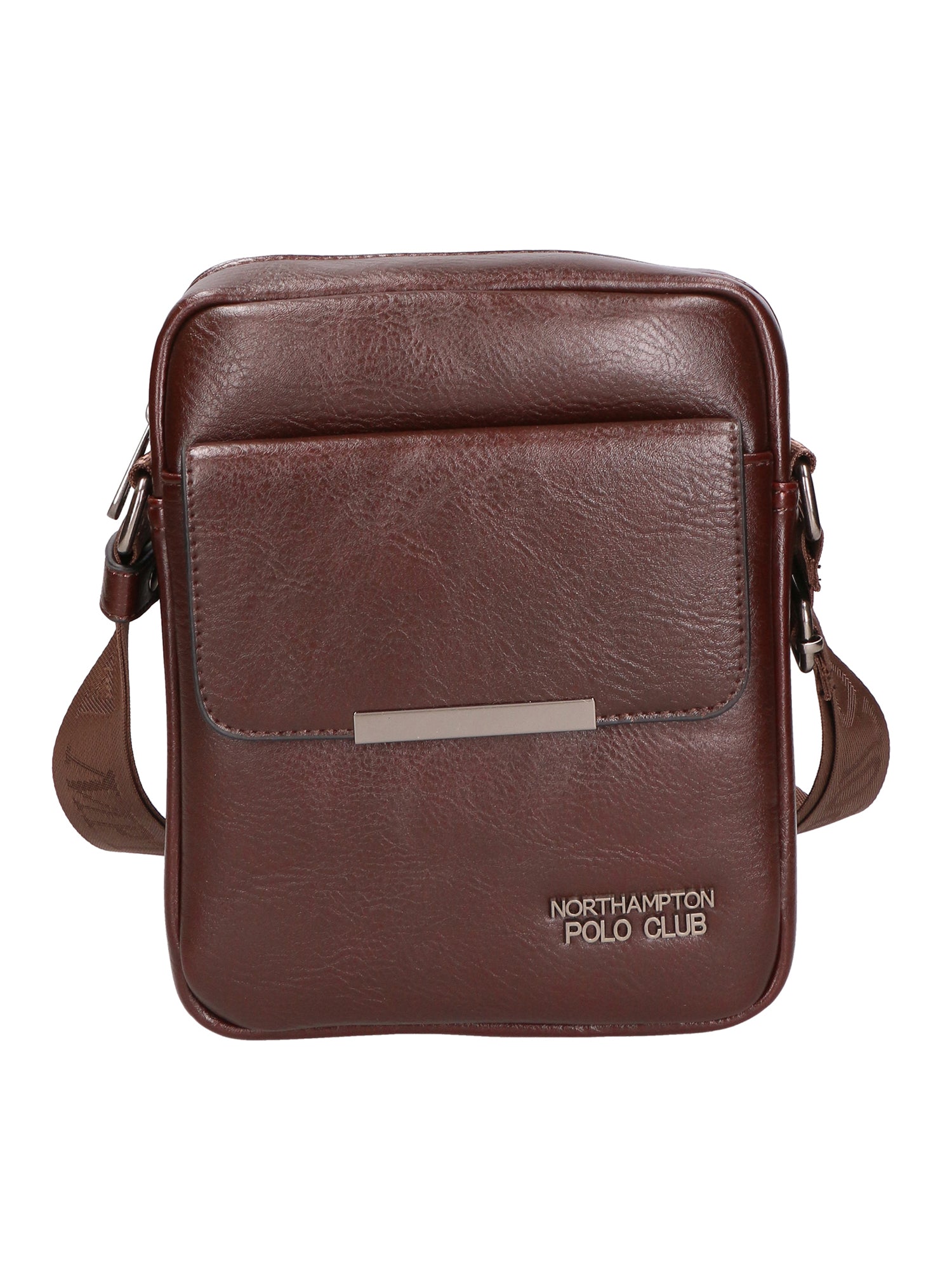 Borsa a tracolla uomo in pelle PU Casual PCL3079-BROWN Northampton Polo Club