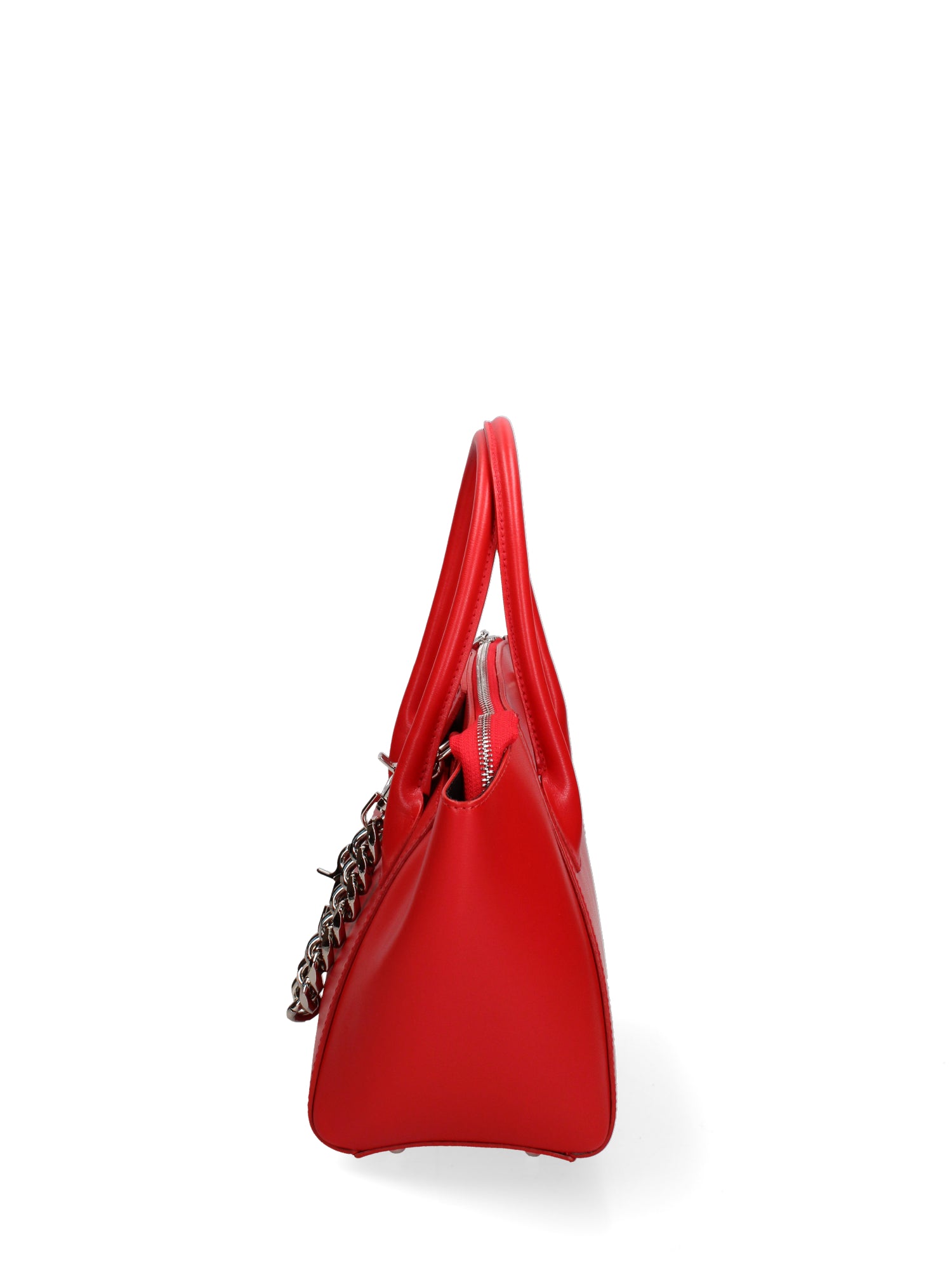 Borsa a mano da donna Vera pelle JR-W-1102BX-CORAL RED-SILVER John Richmond