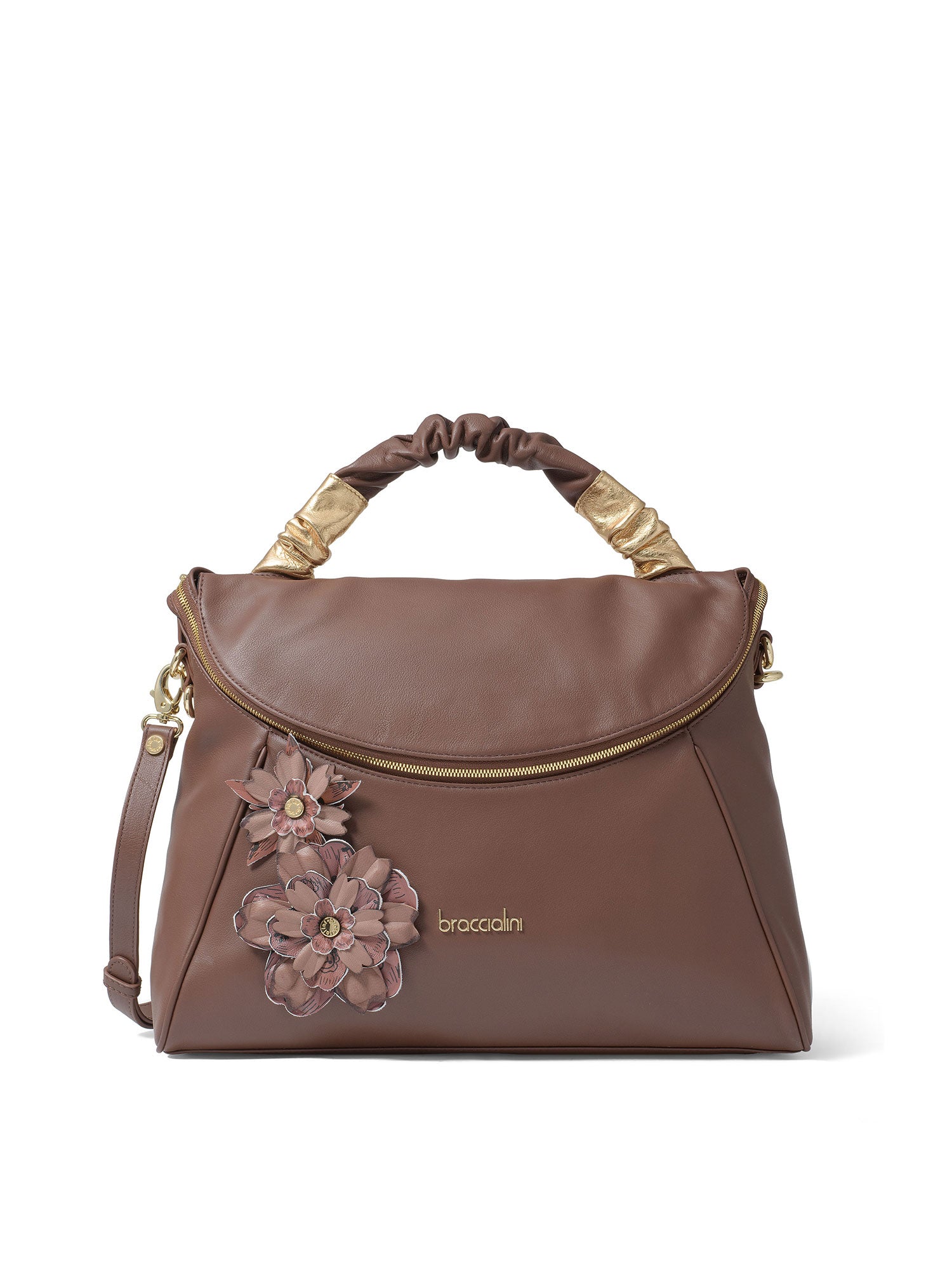Calanthe Borsa a mano da donna 100% pelle B16963-MARRONE Braccialini