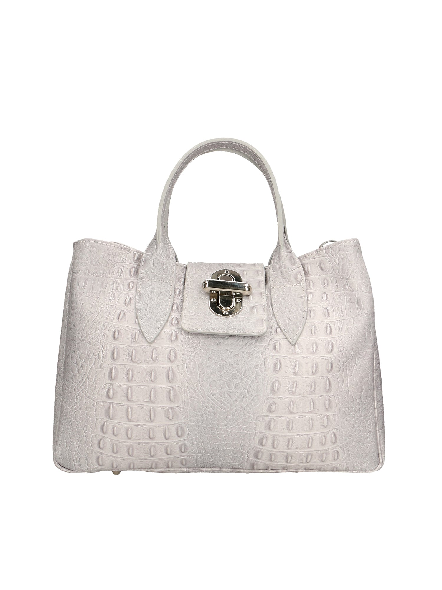 Ascoli Borsa a mano da donna Pelle stampata cocco 7718-GRIGIO Gave Lux