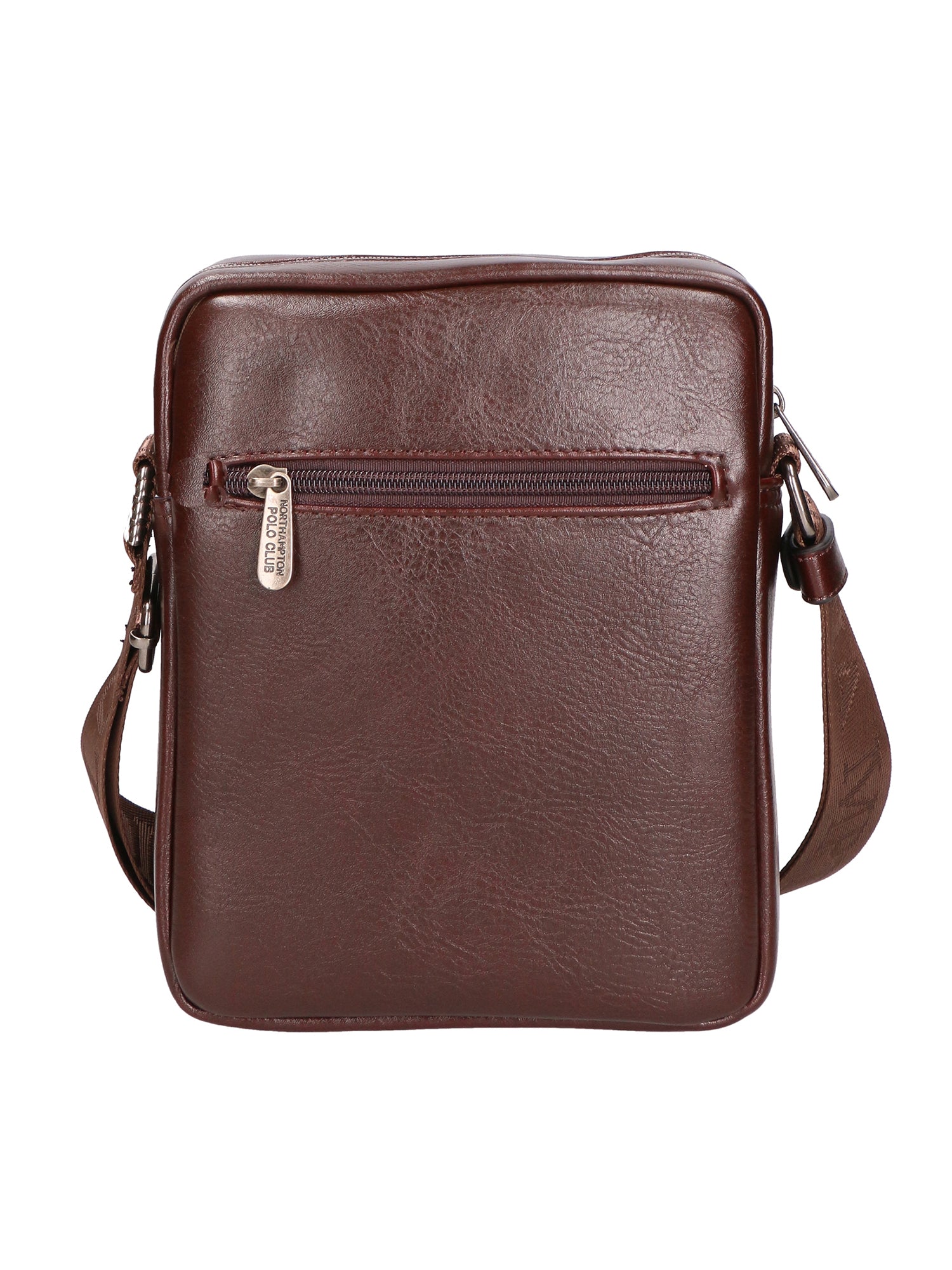 Borsa a tracolla uomo in pelle PU Casual PCL3079-BROWN Northampton Polo Club