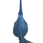 Zefira Borsa a spalla da donna Pelle Scamosciata 8630-BLU Gave Lux