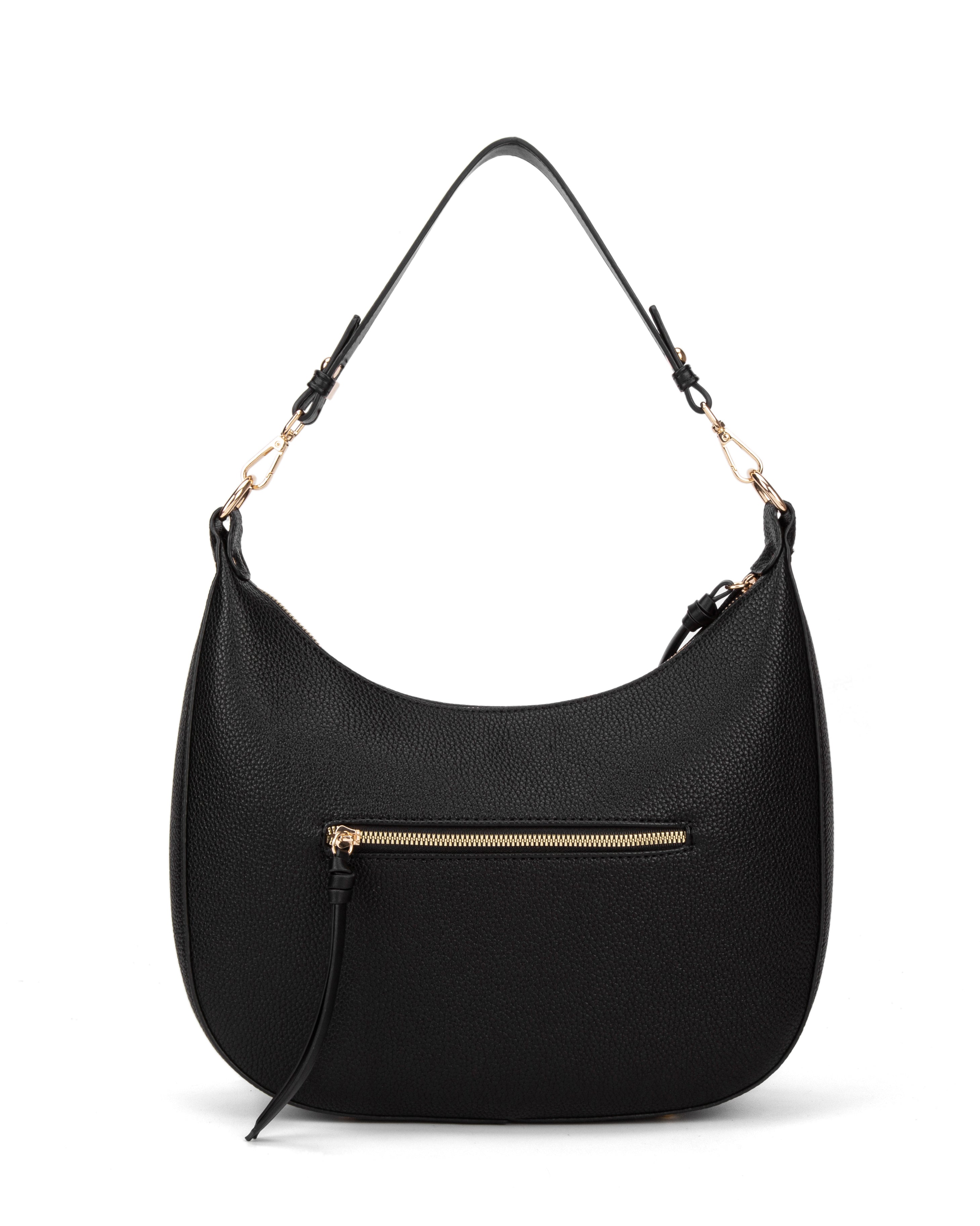 Borsa a spalla da donna 100% pelle vegana PU 715-1PT-BLACK Diana&co