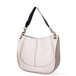 Borsa a spalla da donna 100% pelle riciclata 07224-Latte Viola Castellani