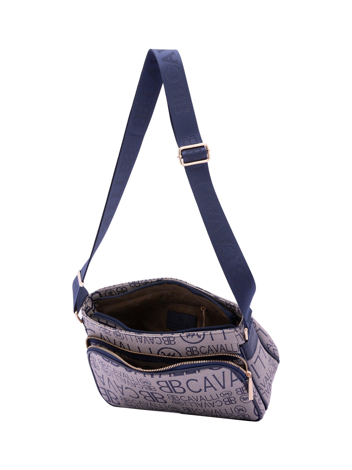 Borsa a tracolla da donna Ecopelle BC1438-BLU B Cavalli