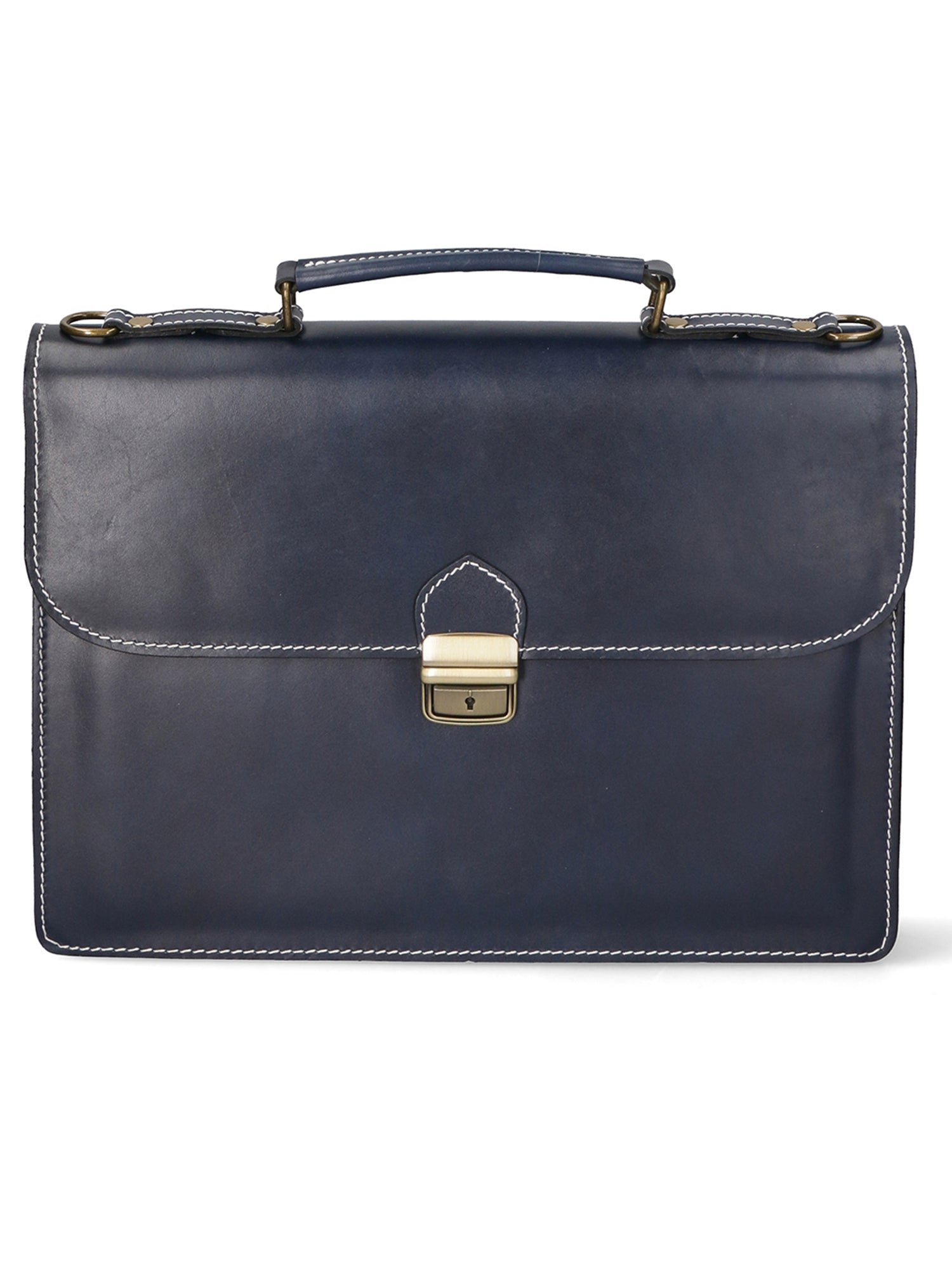 Dafne Borsa da lavoro unisex Vera pelle 7004-BLU Gave Lux