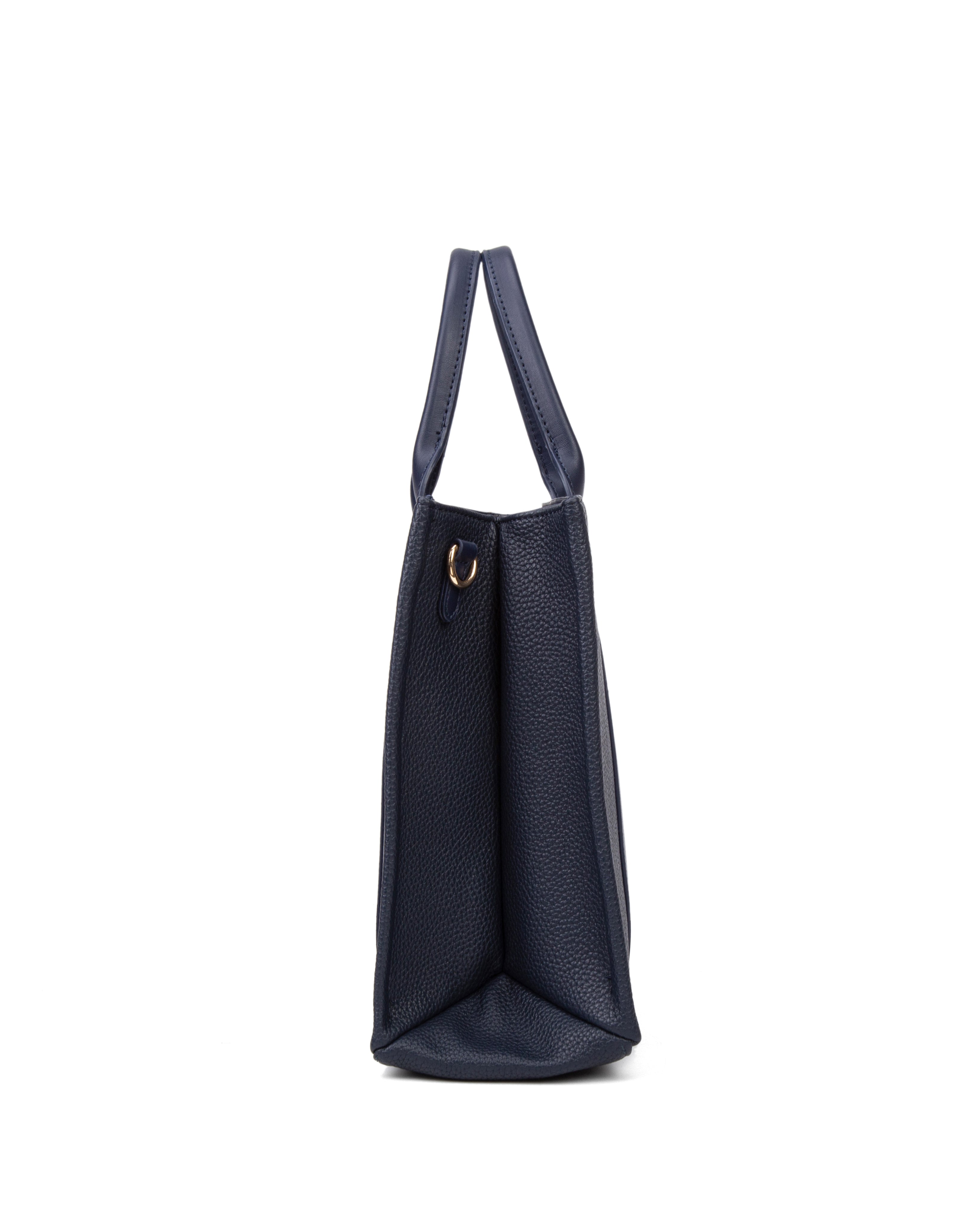 Borsa a mano da donna 100% pelle vegana PU 715-3PT-NAVYBLUE Diana&co