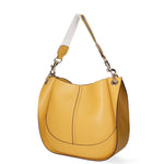 Borsa a spalla da donna 100% pelle riciclata 07224-Light yellow Viola Castellani