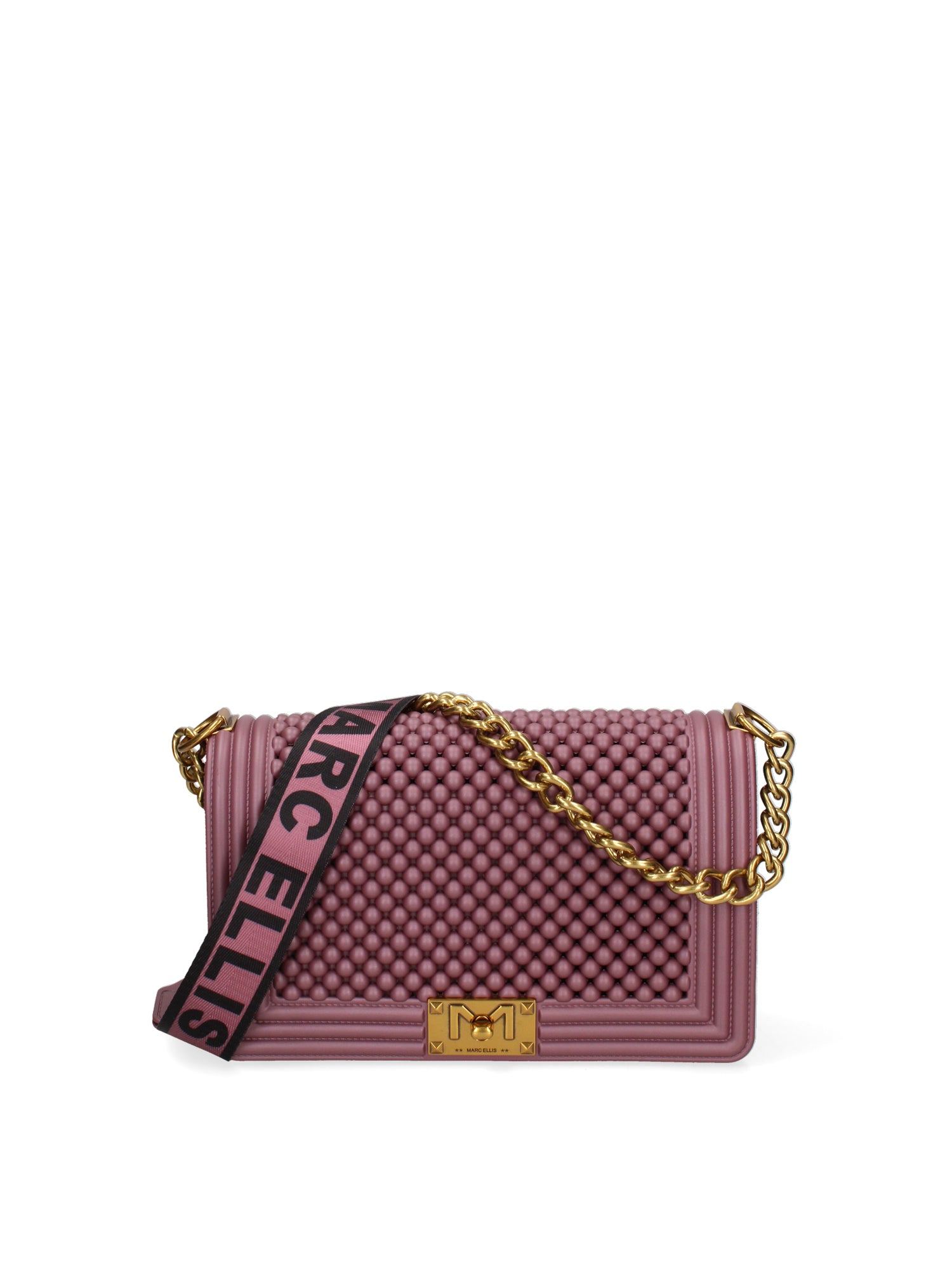 Borsa a mano da donna 100% Pvc FLAT-M-BALL 24-DARK MAUVE - LIGHT OTTONE Marc Ellis