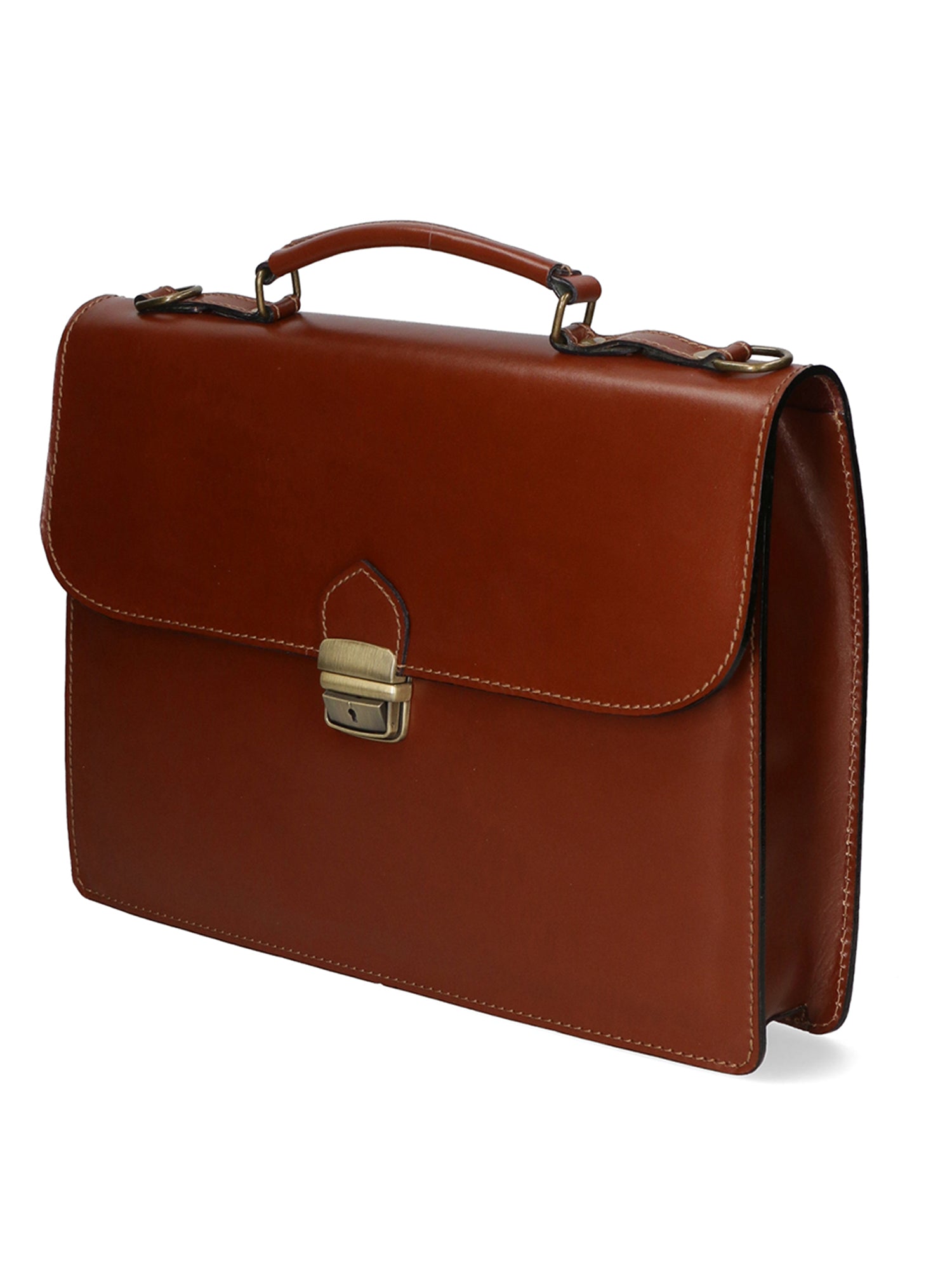 Dafne Borsa da lavoro unisex Vera pelle 7004-MARRONE Gave Lux