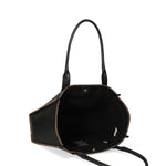 Borsa a spalla da donna 100% pelle riciclata 07225-Nero Viola Castellani