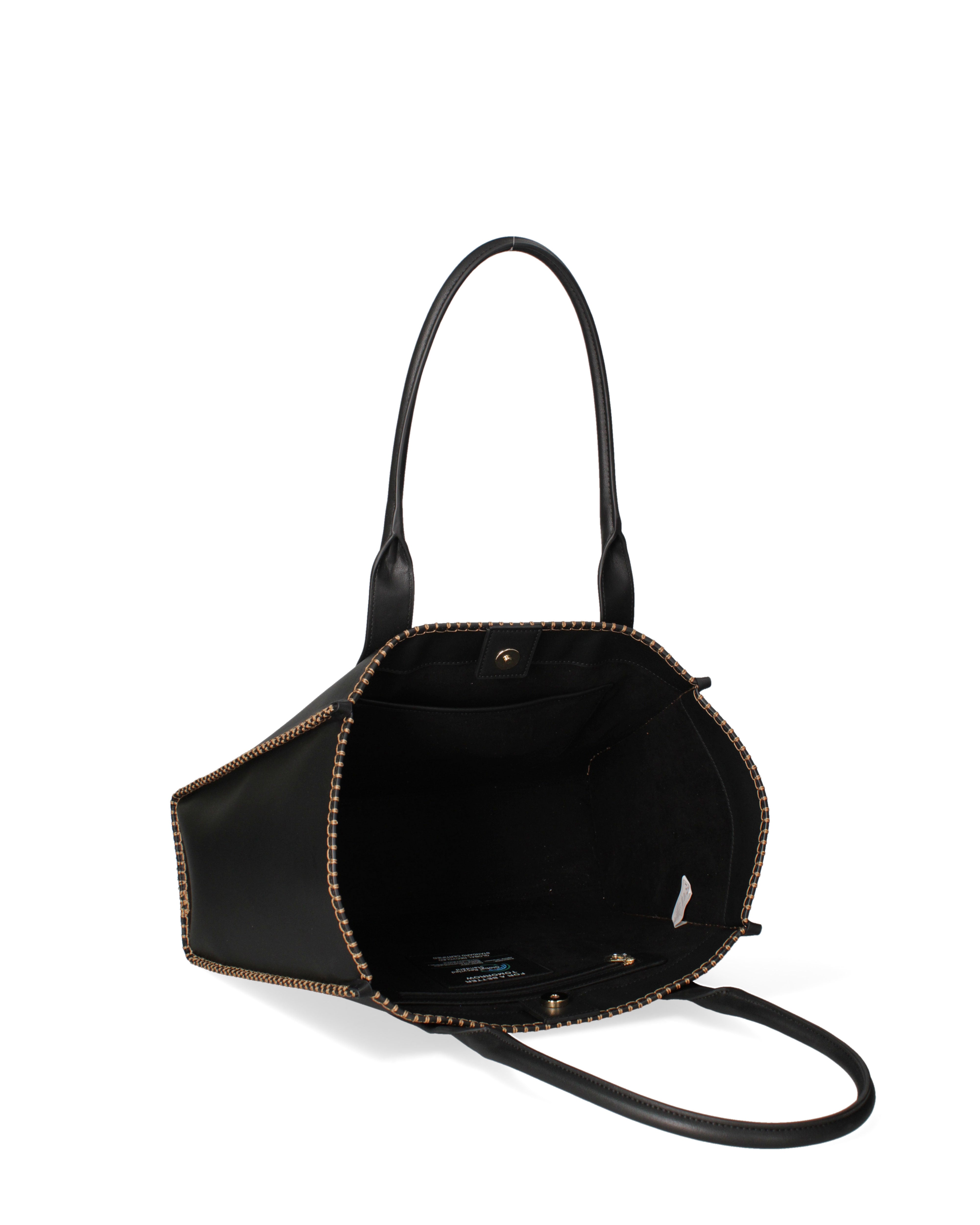 Borsa a spalla da donna 100% pelle riciclata 07225-Nero Viola Castellani