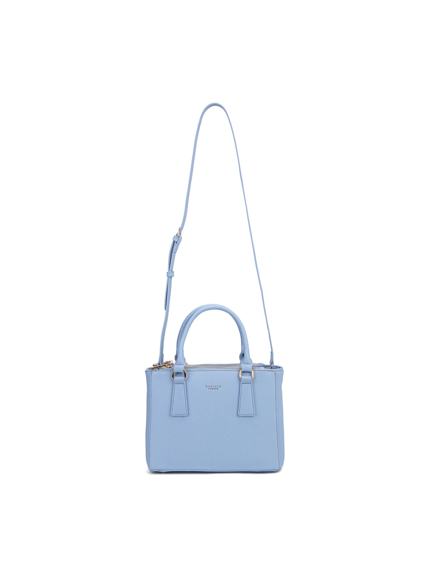 Borsa a mano da donna 100% pelle vegana PU 720-2PT-SKY BLUE Diana&co