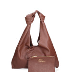 Borsa a spalla da donna 100% vera pelle 07156-D21 MARRONE Viola Castellani