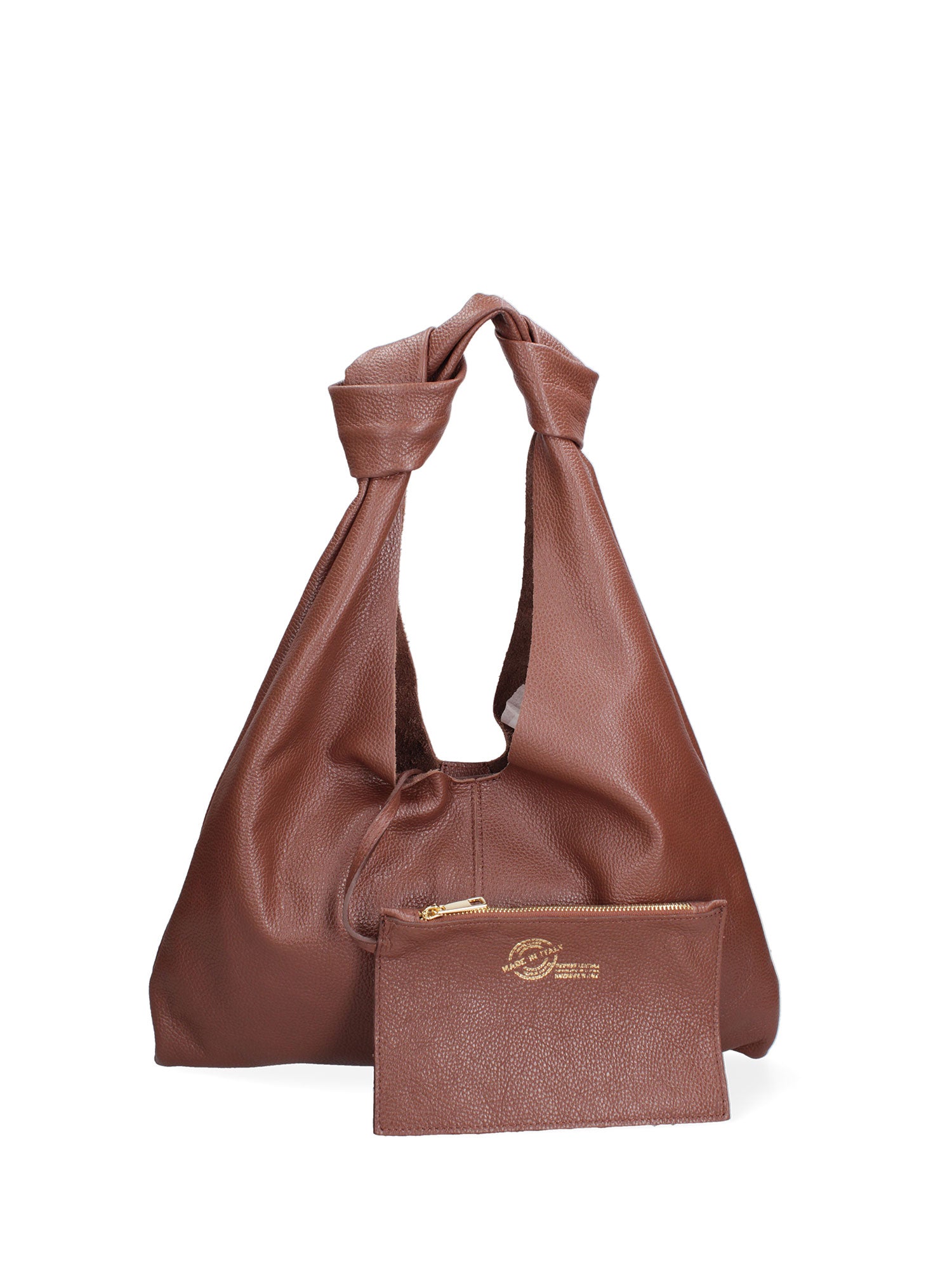 Borsa a spalla da donna 100% vera pelle 07156-D21 MARRONE Viola Castellani